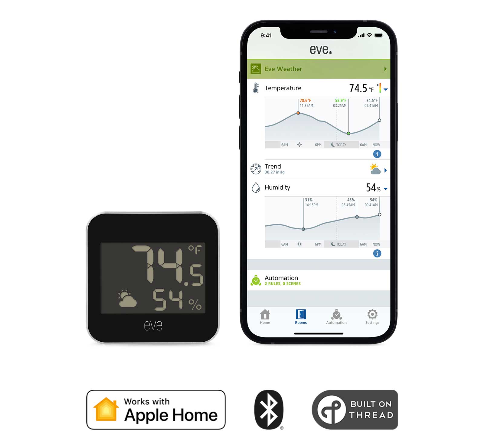  Eve Weather - Apple HomeKit Smart Home, Connected Outdoor  Weather Station for Tracking Temperature, Humidity & Barometric Pressure,  Precision Sensors, Wireless, Bluetooth and Thread : Patio, Lawn & Garden