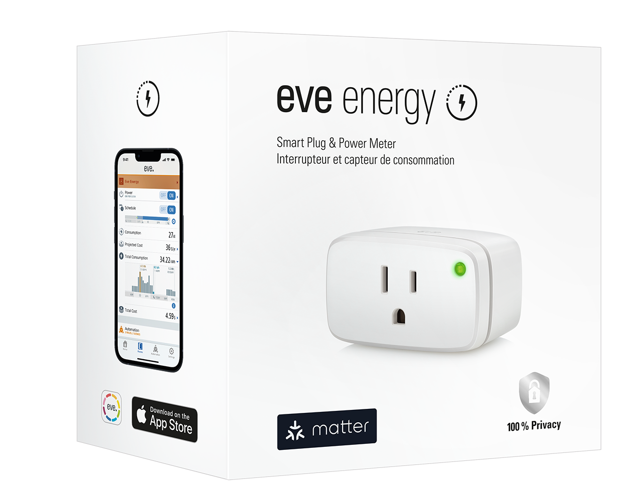 Eve Energy (Matter) Smart Plug - Two Pack - Apple