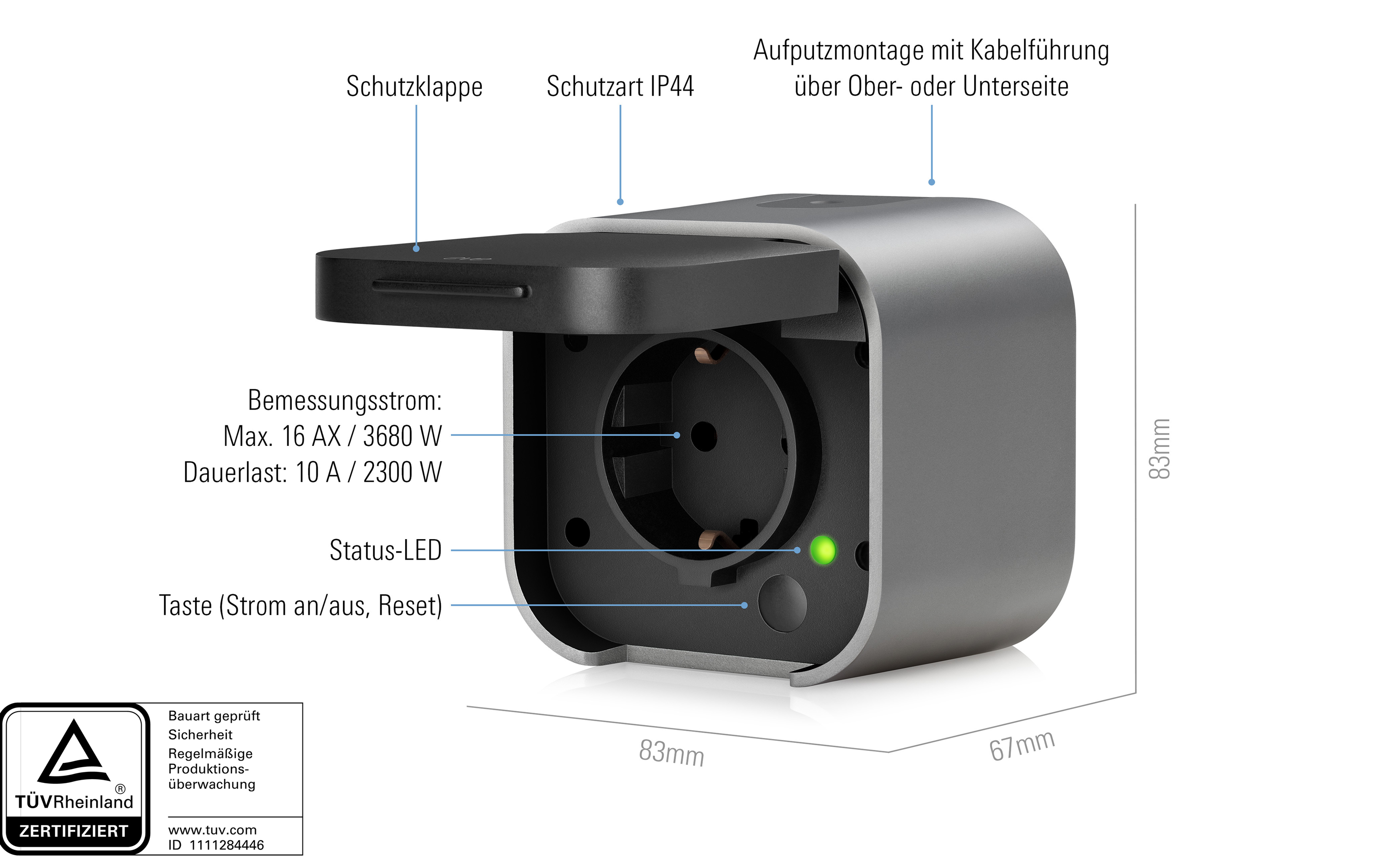 Eve Energy Outdoor, TÜV-Zertifikat