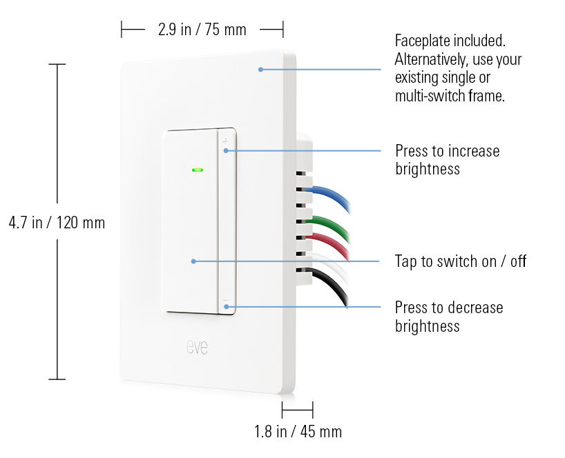 Hardware Features Eve Dimmer Switch