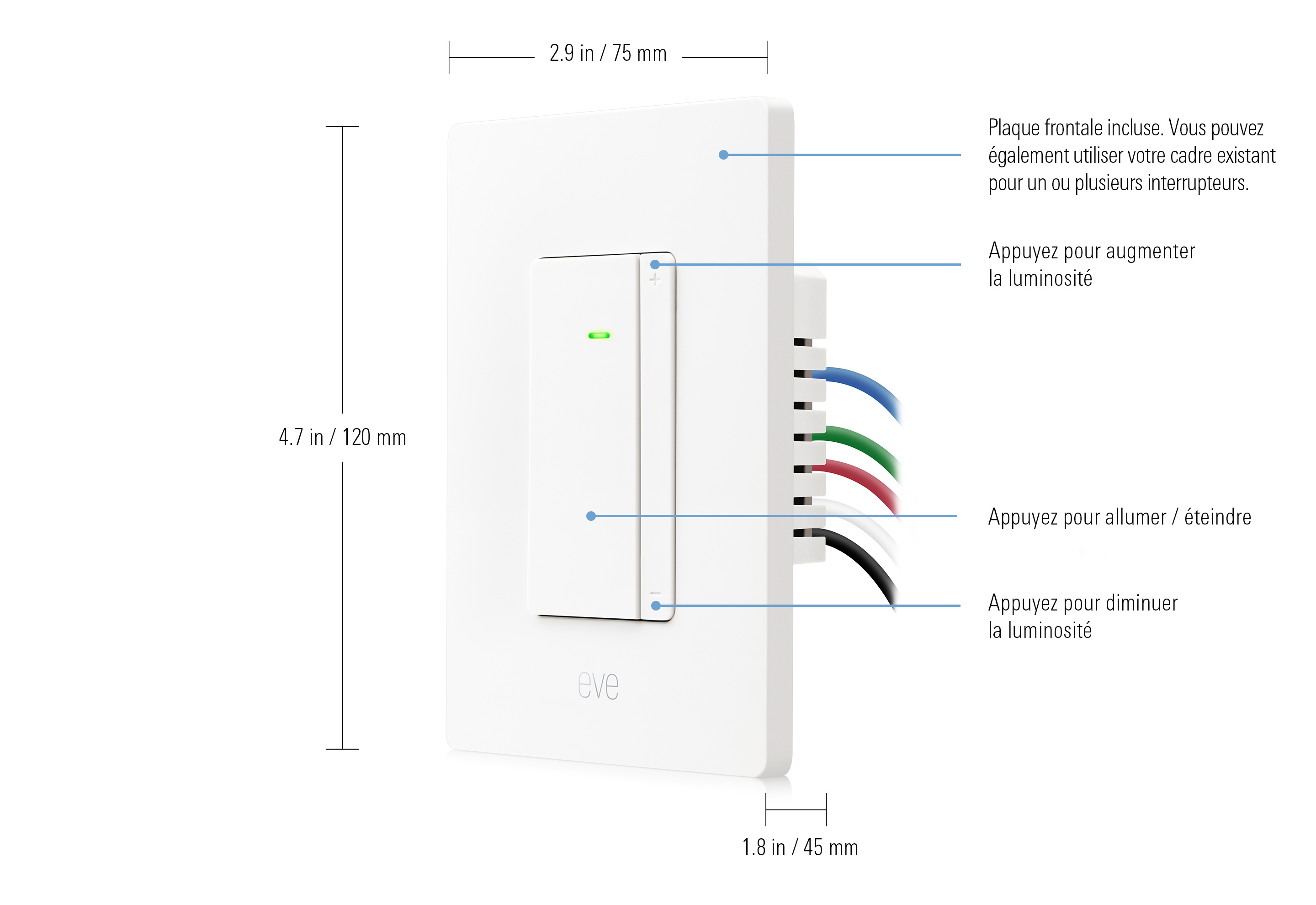 Hardware Features Eve Dimmer Switch